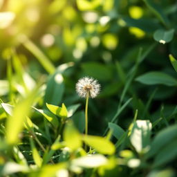 A horizontal cover design for a notebook, featuring a small dandelion in a natural setting