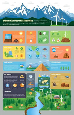A detailed infograph showcasing the management of natural resources concerning energy and minerals