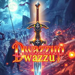 A highly detailed and vibrant illustration of the Sword of Kirito from Sword Art Online, featuring an intricately designed blade that gleams in the light, with mystical symbols etched into the metal