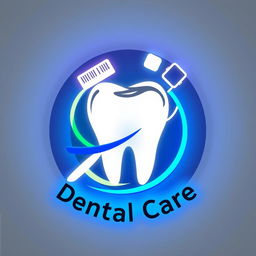 A sleek and modern dental logo designed for an LED sign, featuring a stylized tooth silhouette at the center