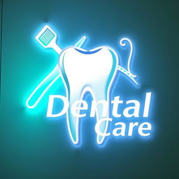 A modern and eye-catching dental logo designed for an LED sign, featuring a prominent, stylized tooth in the center