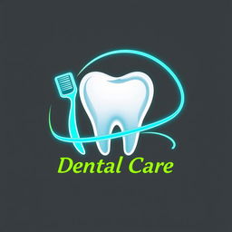 A modern and eye-catching dental logo designed for an LED sign, featuring a prominent, stylized tooth in the center