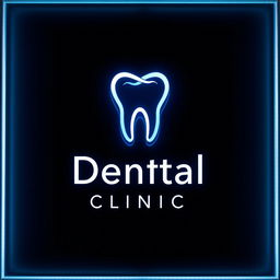A striking and modern logo design for a dental clinic, suitable for an LED sign