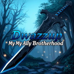 An artistic illustration of a detailed sword inspired by Kirito's sword from Sword Art Online