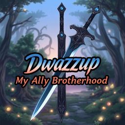 An artistic illustration of a detailed sword inspired by Kirito's sword from Sword Art Online