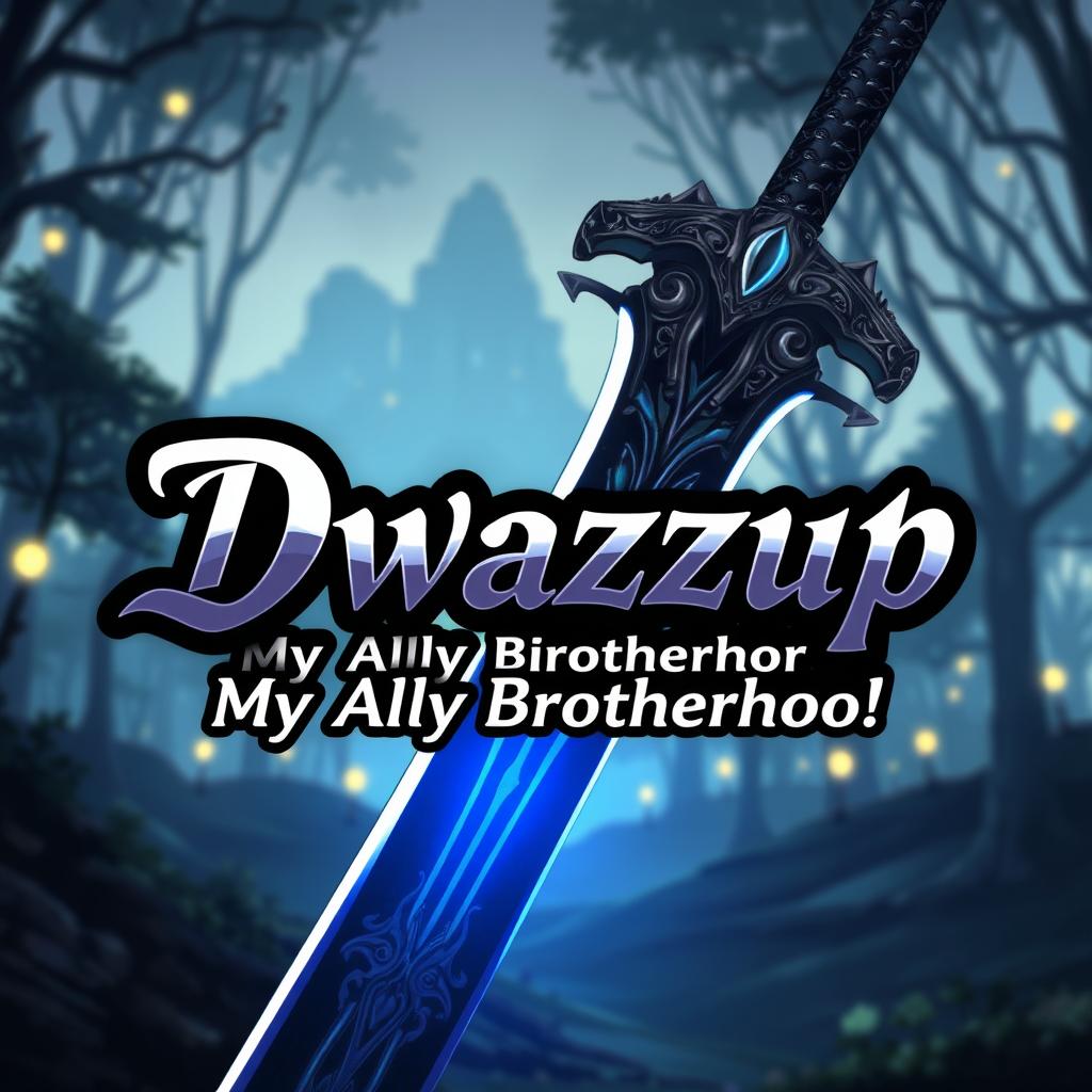 An artistic illustration of a detailed sword inspired by Kirito's sword from Sword Art Online