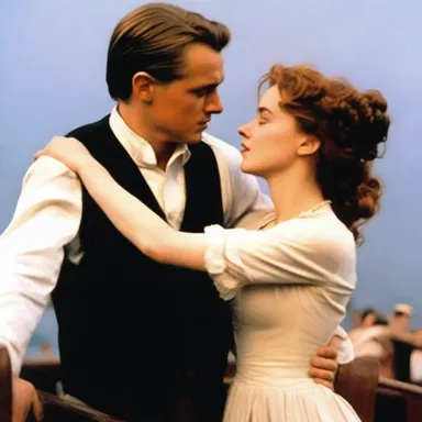 In the movie Titanic, the famous scene where Rose stands abaft on the ship's stern, while Jack holds her, has become an iconic cinematic moment.