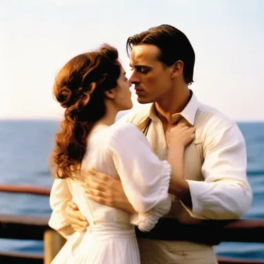 In the movie Titanic, the famous scene where Rose stands abaft on the ship's stern, while Jack holds her, has become an iconic cinematic moment.