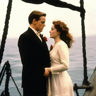In the movie Titanic, the famous scene where Rose stands abaft on the ship's stern, while Jack holds her, has become an iconic cinematic moment.
