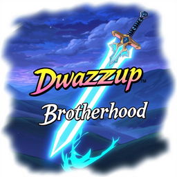 A highly detailed and visually striking illustration of Kirito's iconic sword from Sword Art Online, showcased in a dynamic and heroic pose