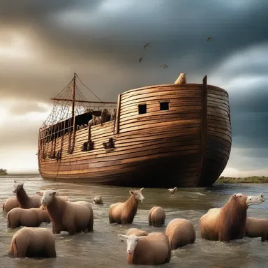 In the biblical story of Noah's Ark, the animals were kept abaft the ship to ensure their safety during the flood.