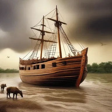 In the biblical story of Noah's Ark, the animals were kept abaft the ship to ensure their safety during the flood.