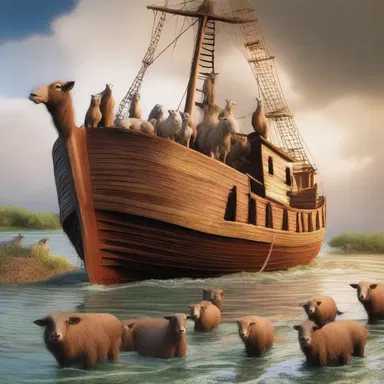 In the biblical story of Noah's Ark, the animals were kept abaft the ship to ensure their safety during the flood.