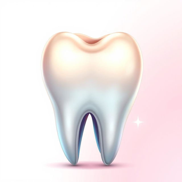 A detailed and vibrant vector illustration of a tooth, featuring realistic textures and shades that highlight its anatomy