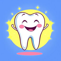 A vibrant vector illustration of a smiling tooth character, ideal for an LED sign