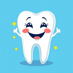 A vibrant vector illustration of a smiling tooth character, ideal for an LED sign
