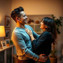 A loving couple in an intimate embrace, showcasing their strong bond and connection