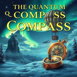 A steampunk, sci-fi and fantasy book cover titled 'The Quantum Compass'
