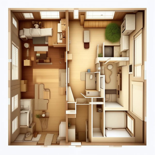 Visualize an architectural layout of a single bedroom of dimensions 7'11" × 7'6", with an attached bathroom of dimensions 3'7" × 7'5"