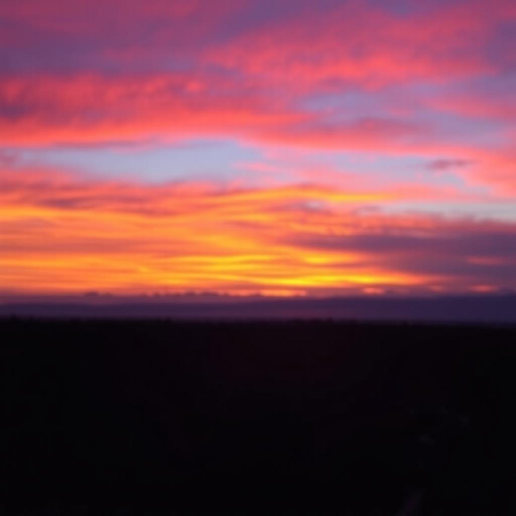 A beautiful sunset background, with vibrant colors of orange, purple, and pink hues blending across the sky, casting a warm glow