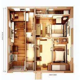 Visualize an architectural layout of a single bedroom of dimensions 7'11" × 7'6", with an attached bathroom of dimensions 3'7" × 7'5"