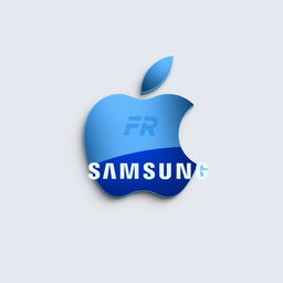 A stunning and realistic hybrid logo combining the iconic Apple logo with the Samsung logo