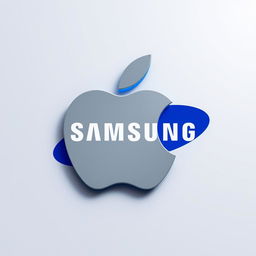 A stunning and realistic hybrid logo combining the iconic Apple logo with the Samsung logo