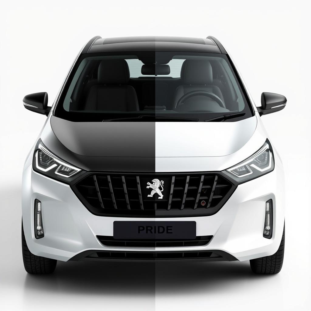 A stunning and realistic hybrid design of the Pride car and the Peugeot Pars