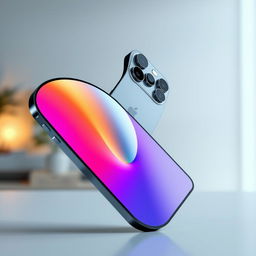 A stunning and hyper-realistic depiction of an iPhone 20, showcasing its sleek design and cutting-edge features