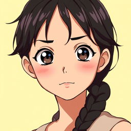 A harmonious and youthful girl with large, expressive eyes, embodying a calm and relaxed demeanor