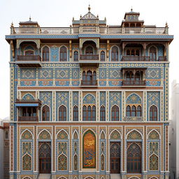 A tall and innovative 20-story building inspired by Safavid architecture and the Ali Qapu Palace in Isfahan
