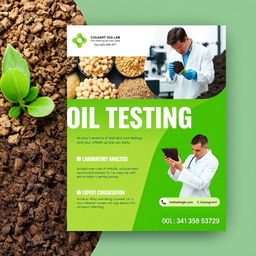 A modern and professional banner design for a soil testing laboratory