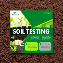 A professional laboratory banner design for a soil testing lab, showcasing vibrant colors like green and earth tones to represent nature and soil