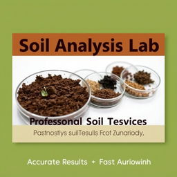 A professional and modern banner design for a soil testing laboratory