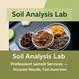 A professional and modern banner design for a soil testing laboratory