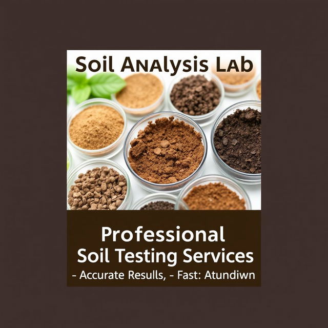 A professional and modern banner design for a soil testing laboratory