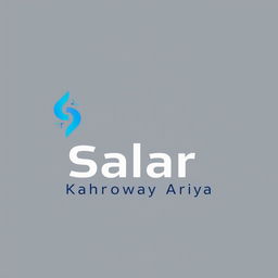 A sleek and modern logo for an industrial electronics and electrical company named 'Salar Kahrobay Ariya'