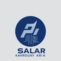 A sleek and modern logo for an industrial electronics and electrical company named 'Salar Kahrobay Ariya'