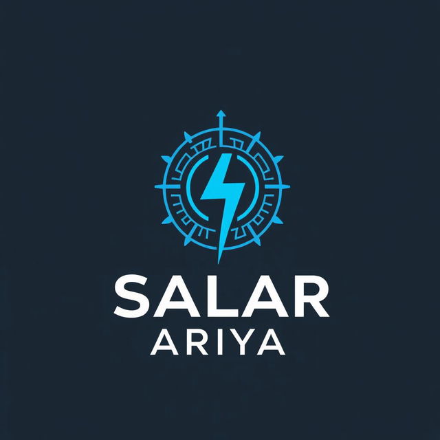 A sleek and modern logo for an industrial electronics and electrical company named 'Salar Kahrobay Ariya'