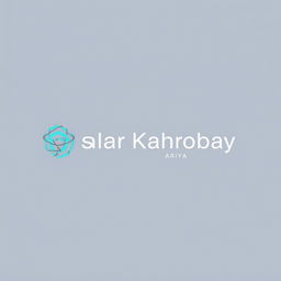A modern and sophisticated logo design for an industrial company named 'Salar Kahrobay Ariya', focusing on electronics and electricity