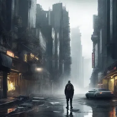 In the dystopian future depicted in the novel, the protagonist discovers a society that has fallen into abasement due to a technology-induced catastrophe.