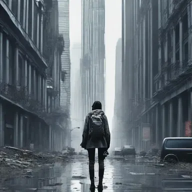 In the dystopian future depicted in the novel, the protagonist discovers a society that has fallen into abasement due to a technology-induced catastrophe.