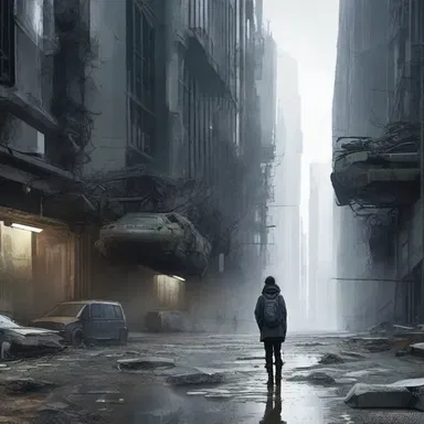In the dystopian future depicted in the novel, the protagonist discovers a society that has fallen into abasement due to a technology-induced catastrophe.
