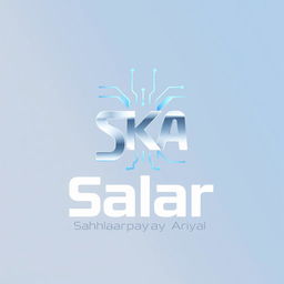 A modern and sleek logo design for 'Salar Kahrobay Ariya' in the field of electronics and electrical engineering