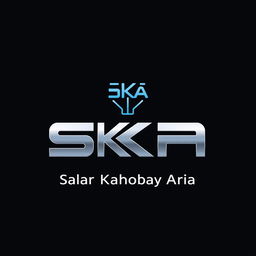 A modern and sleek logo design for 'Salar Kahrobay Ariya' in the field of electronics and electrical engineering