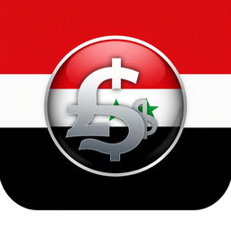 A creative logo design that represents the Syrian pound and its conversion to USD dollar