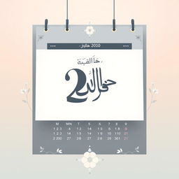 A stylish and elegant calendar page featuring the date ٣١ in Arabic numerals, creatively presented in a modern design