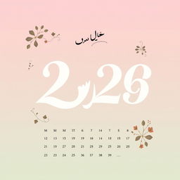 A stylish and elegant calendar page featuring the date ٣١ in Arabic numerals, creatively presented in a modern design