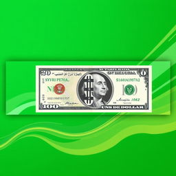 A visually striking Facebook cover image that showcases the Syrian pound transitioning into the US dollar