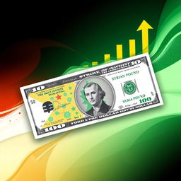A visually striking Facebook cover image that showcases the Syrian pound transitioning into the US dollar